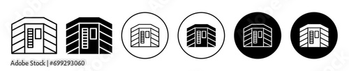Infrared heat cabin vector icon sign. steam sauna heater room or booth outline symbol mark