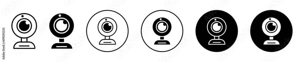 Web camera security icon set vector. online spy web cam cctv to record vector illustration symbol mark Web camera security icon set vector. online spy web cam cctv to record vector illustration symbol mark