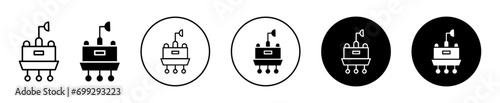 Lander icon. mars planet space lander or rover robot vector illustration collection set or symbol sign