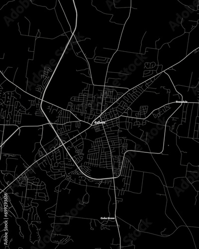 Gallatin Tennessee Map, Detailed Dark Map of Gallatin Tennessee photo