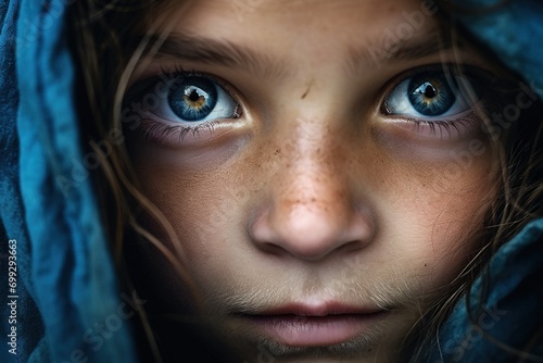 Wallpaper Mural Beautiful blue eyes of poor, hungry girl.  Torontodigital.ca