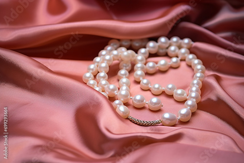 Elegant Pearl Necklaces Photography - Stunning Capture of Beautiful Pearl Accessories - Created with Generative AI Tools