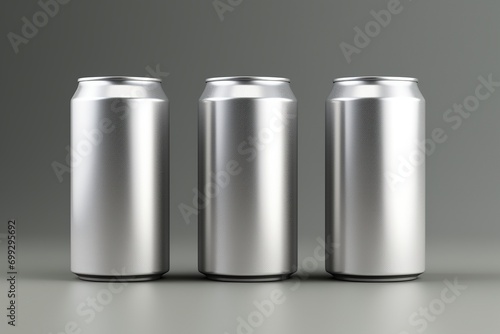 Three aluminium cans.