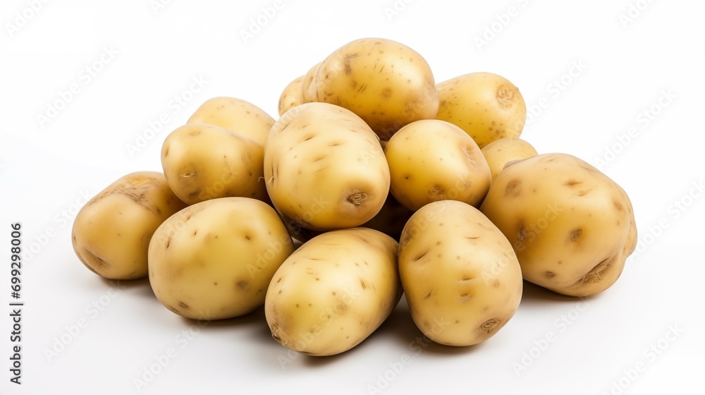 Healthy diet. Vegetables. Potatoes on white background. Isolated Healthy diet. Vegetables. Potatoes on white background. Isolated