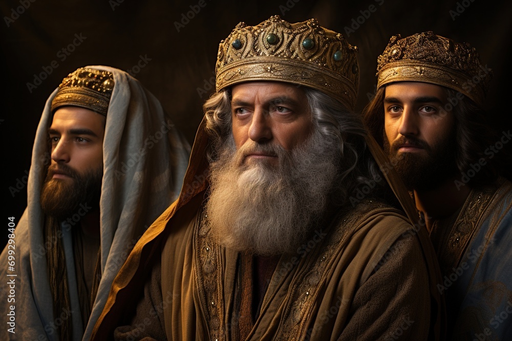 Portrait of the three wise men, Bible story.