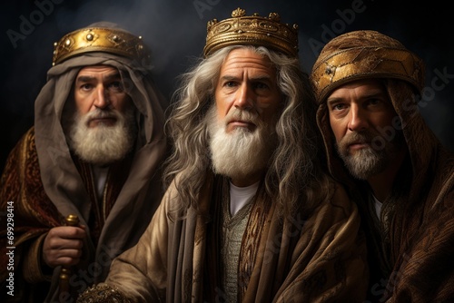 Portrait of the three wise men, Bible story.