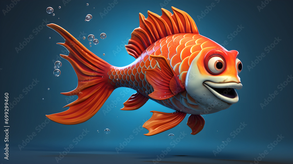 Cartoon fish underwater