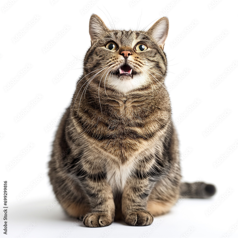 Obraz premium Fat tabby cat isolated 