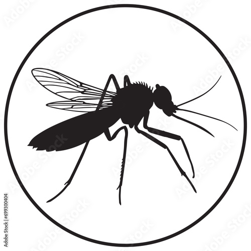 Mosquitoes silhouettes and icons. Black flat color simple elegant white background Mosquitoes animal vector and illustration. 