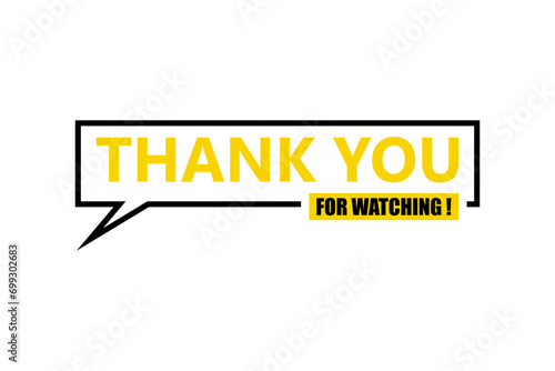 Illustration Thank you for watching the video is professionally designed against a cinematic background, Thanks for watching text for streamer video endings, 