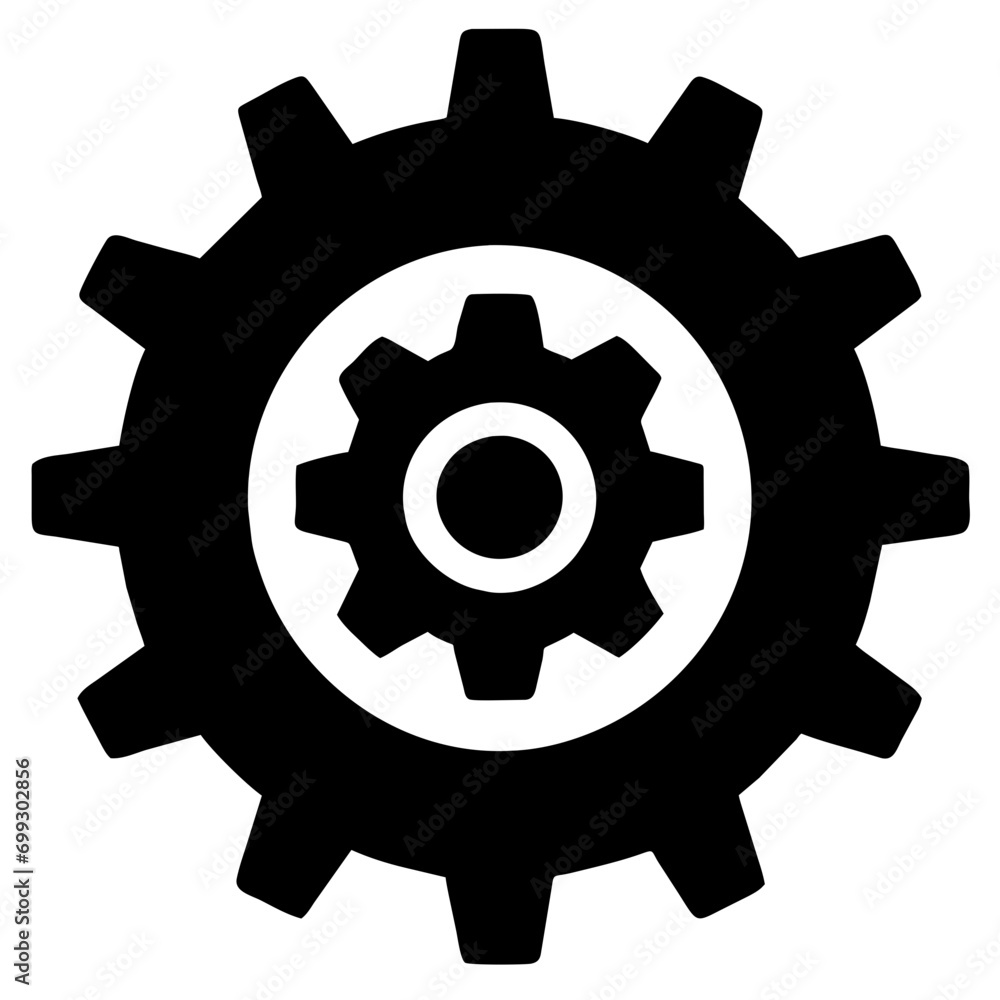 Gear with a cogwheel planet. vektor icon illustation