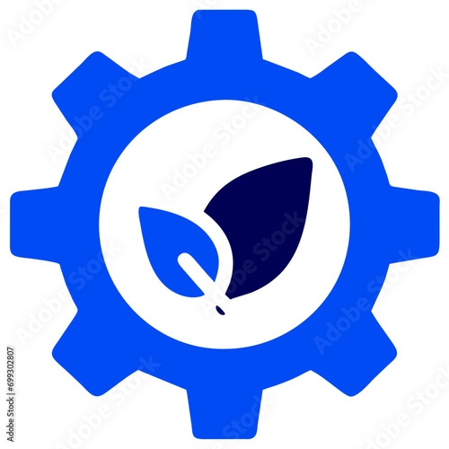 Gears with a gear-shaped leaf. vektor icon illustation