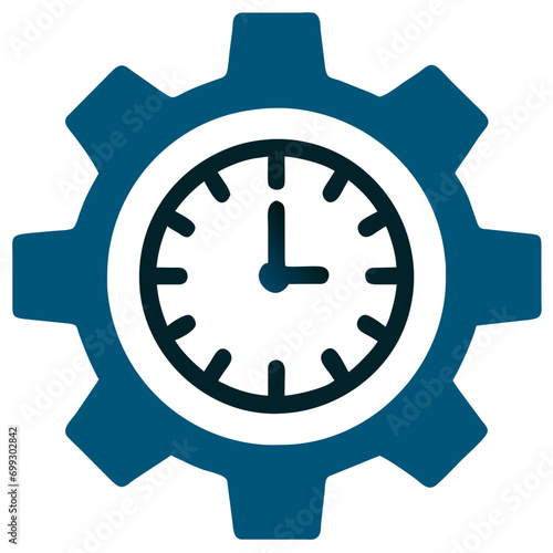 Gear with a gear-shaped clock. vektor icon illustation