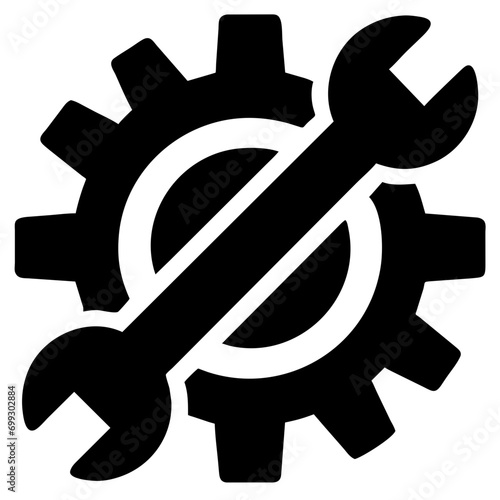 Gear with wrench handles. vektor icon illustation