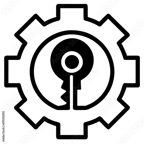 Gear with a gear-shaped key. vektor icon illustation