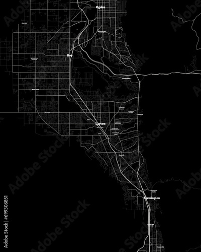 Layton Utah Map, Detailed Dark Map of Layton Utah photo