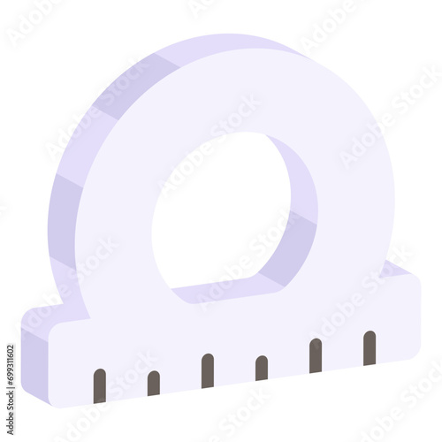 Flat design icon of protractor scale 

