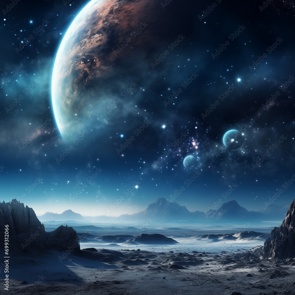 神秘的な宇宙空間と星々 神秘的な宇宙空間と星々
