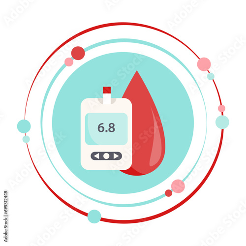 Blood sugar diabetes monitoring vector illustration graphic icon symbol 