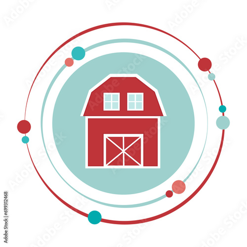 Isolated vector illustration graphic icon of a barn house hayloft