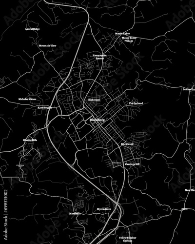Blacksburg Virginia Map, Detailed Dark Map of Blacksburg Virginia photo