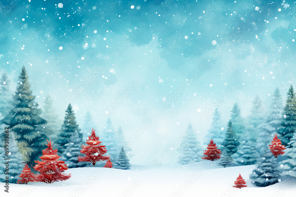 Embracing the spirit of Christmas: a vibrant, classic holiday illustration with ample copy space, setting the festive scene for joy and celebration.