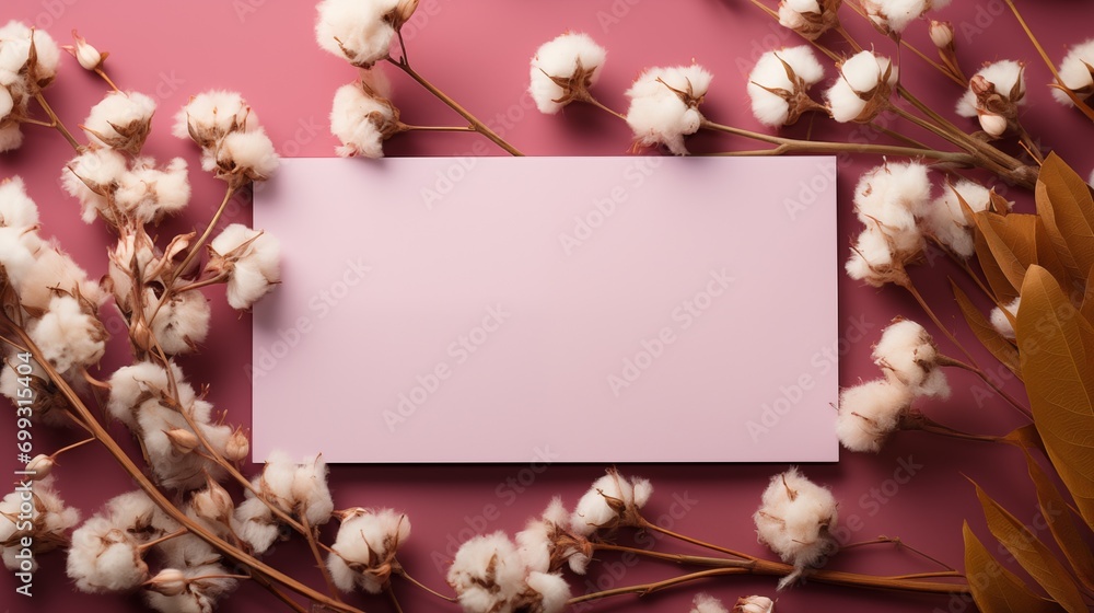 Pastel background with dried flowers, mockup banner. Flowers composition with space for text. Pastel background with dried flowers, mockup banner. Flowers composition with space for text.