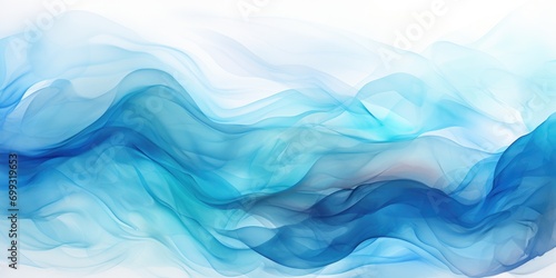 blue waves watercolor background, in the style of light turquoise and light sky-blue, conceptual painting, shaped canvas, white background, light crimson and light azure, abstract landscape