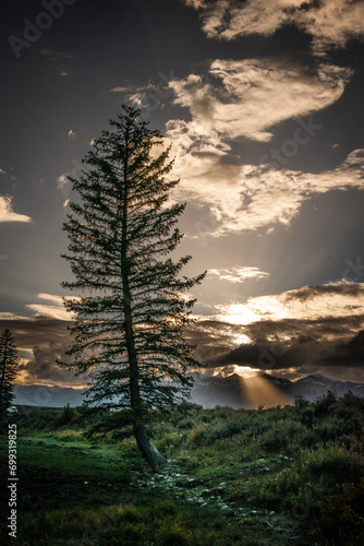sunset in the mountains