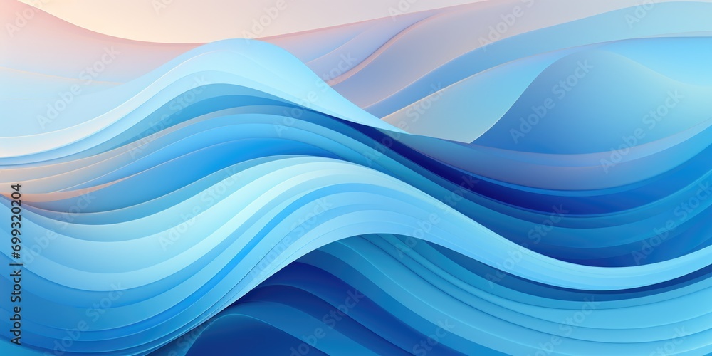a blue abstract water ripple design with waves, in the style of graphic design poster art, multilayered