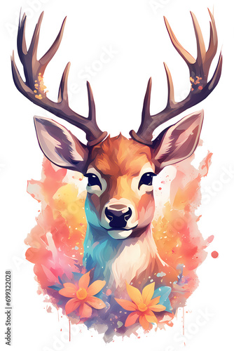 watercolor art - deer art 