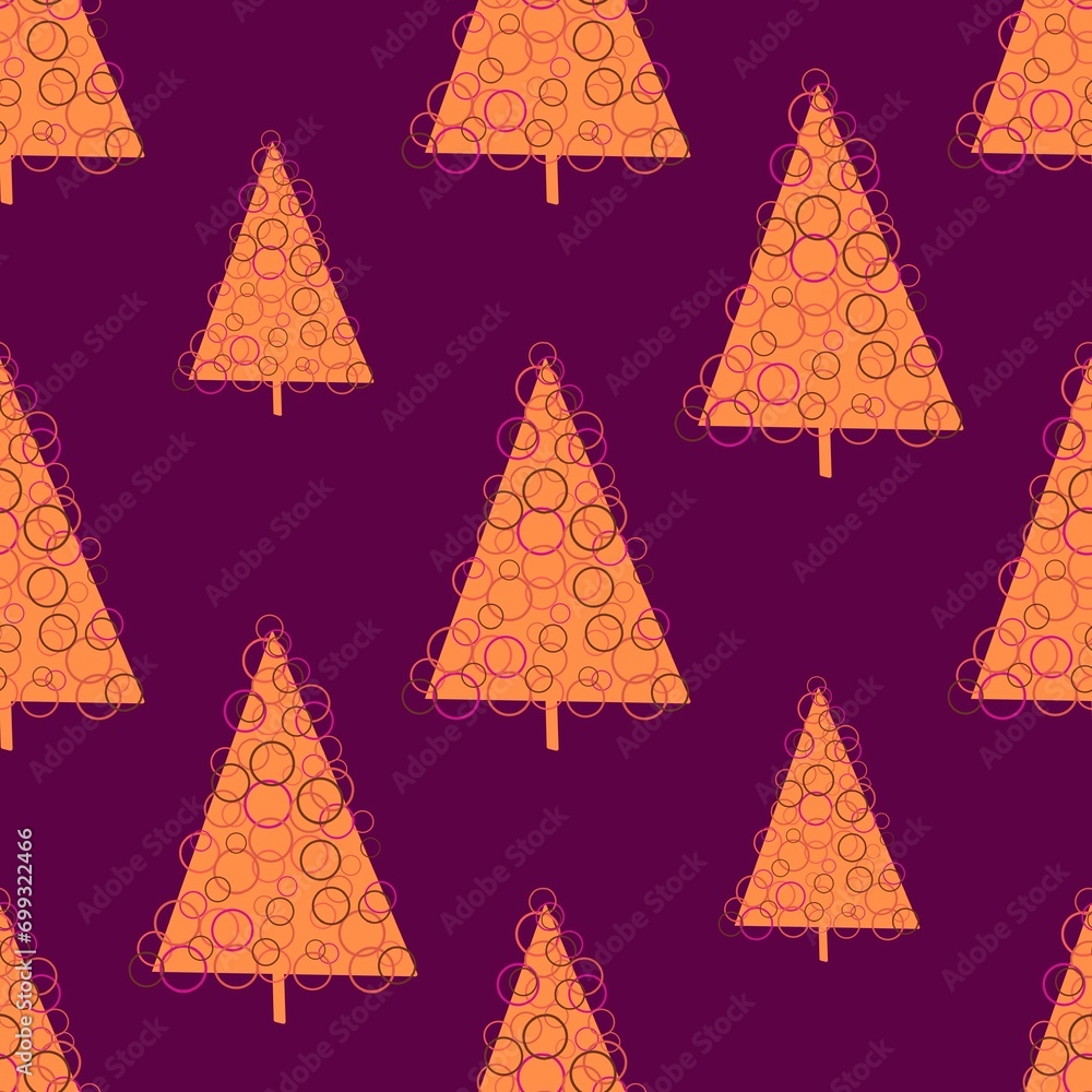 Christmas tree cartoon seamless colors pattern for wrapping paper and fabrics and kids clothes print