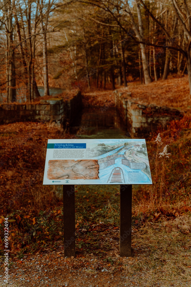 Information signage on canal.