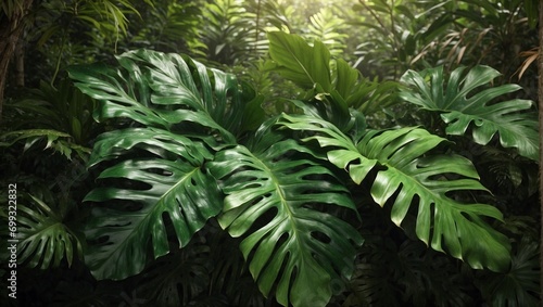 Tropical Leaves Background Wallpaper