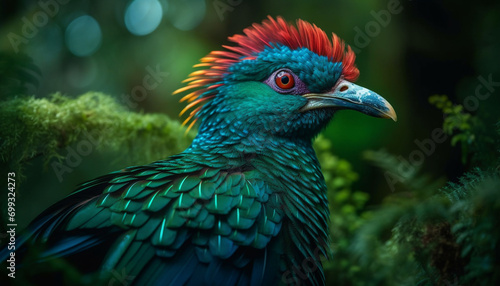 A majestic macaw perching on a branch in the rainforest generated by AI © Jeronimo Ramos