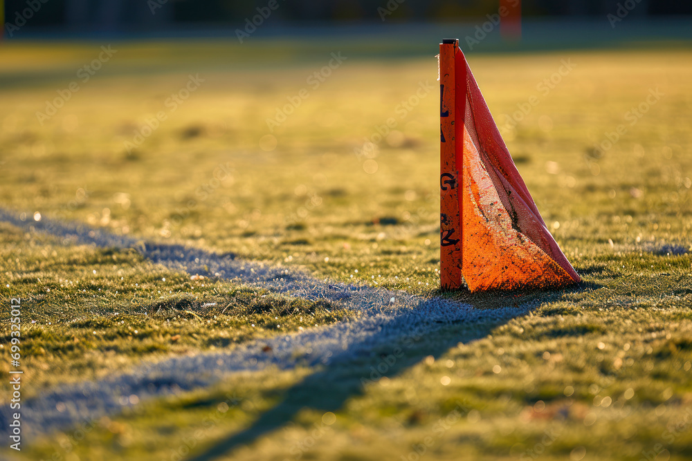 Corner flag closeup, a focused image highlighting the details of an