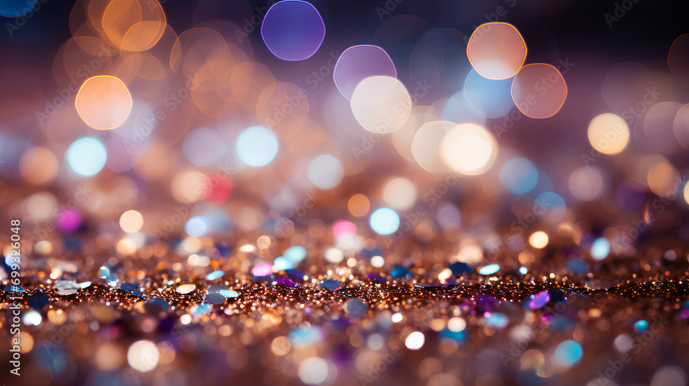 Abstract Colorful Background with Bokeh. Christmas Lights.