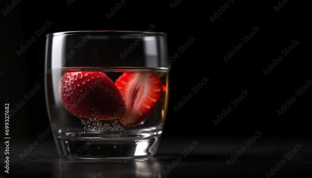 Fresh strawberry cocktail, a refreshing drink for a healthy lifestyle generated by AI Fresh strawberry cocktail, a refreshing drink for a healthy lifestyle generated by AI