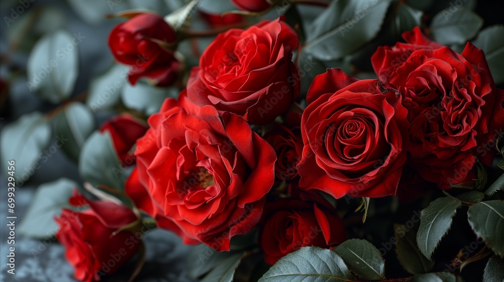 Fototapeta premium Close-up photo of red roses
