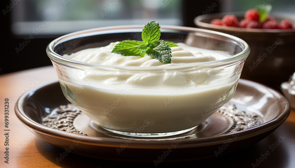 Freshness and sweetness on a table of gourmet culinary delights generated by AI Freshness and sweetness on a table of gourmet culinary delights generated by AI