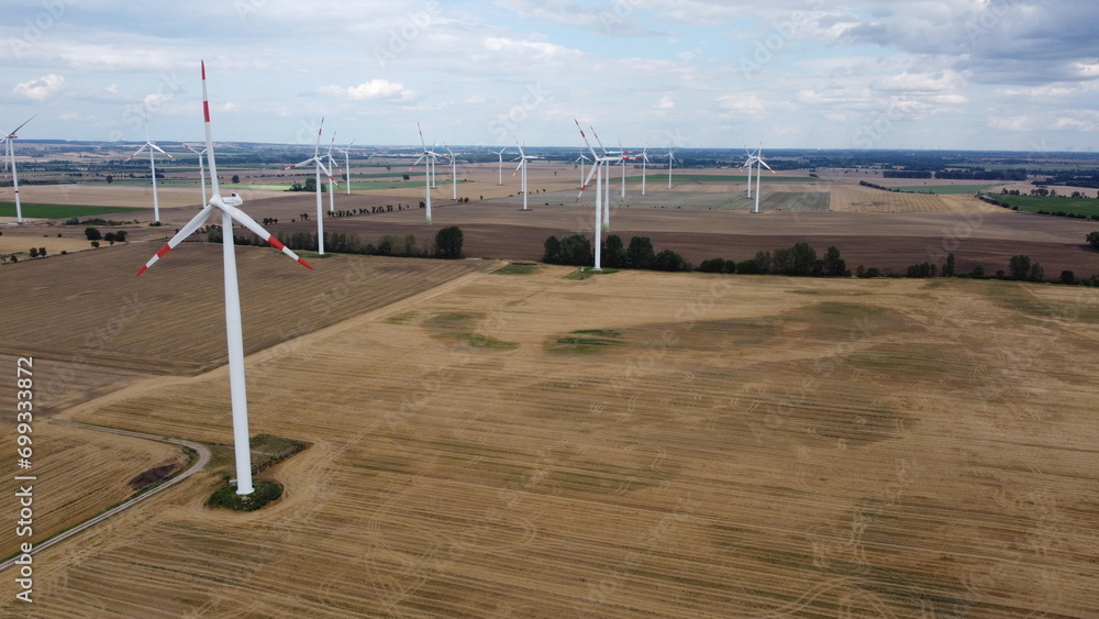 Windräder Luftaufnahme