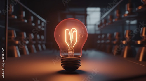 Glowing bright, electric lamp igniting ideas, sparking imagination and creativity generated by AI