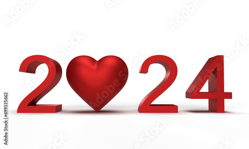 love heart red pink orange color gradient 2024 time happy new year calendar happy valentine 14 fourteen february wedding engagement romantic symbol object gift nubes love teat number day art sale icon