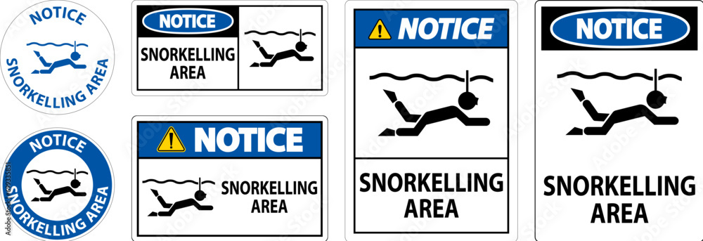 Water Safety Sign Notice -Snorkeling Area