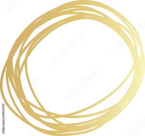 Circle gold, line hand drawn