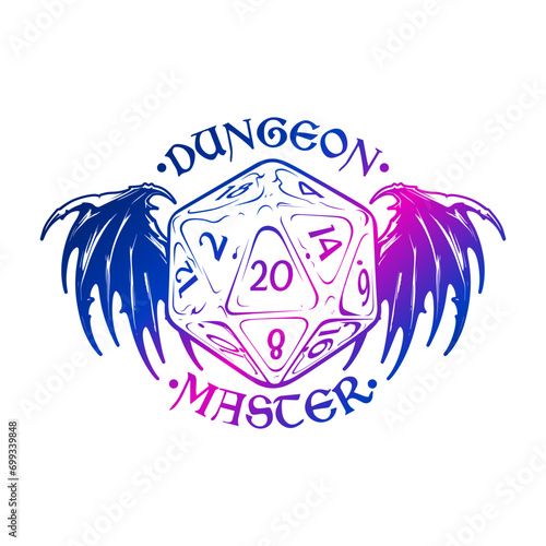 Dungeon Master Illustration Clip Art Design Shape. Role Game Silhouette Icon Vector.