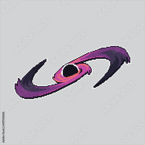 Pixel art illustration blackhole. Pixelated blackhole. Space black hole pixelated for the pixel art game and icon for website and video game. old school retro.