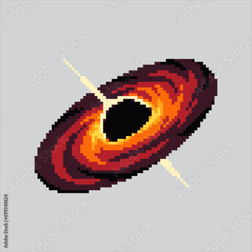 Pixel art illustration blackhole. Pixelated blackhole. Space black hole pixelated for the pixel art game and icon for website and video game. old school retro.
