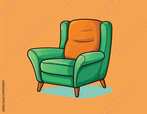 green armchair vector on isolated background © saeede