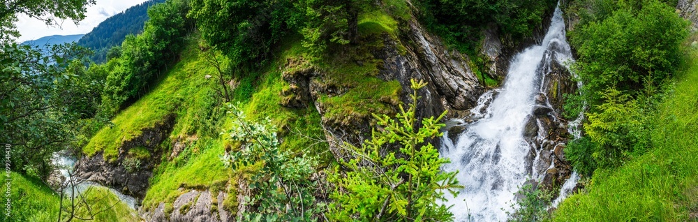 Hiking to the Parcines Waterfalls near Meran in South Tyrol Italy. Hiking to the Parcines Waterfalls near Meran in South Tyrol Italy.